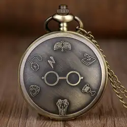 Античный бронзовый Прекрасный кварцевые карманные часы Винтаж кулон ожерелье Fob часы для мужчин и женщин Подарки Fob часы с цепочкой