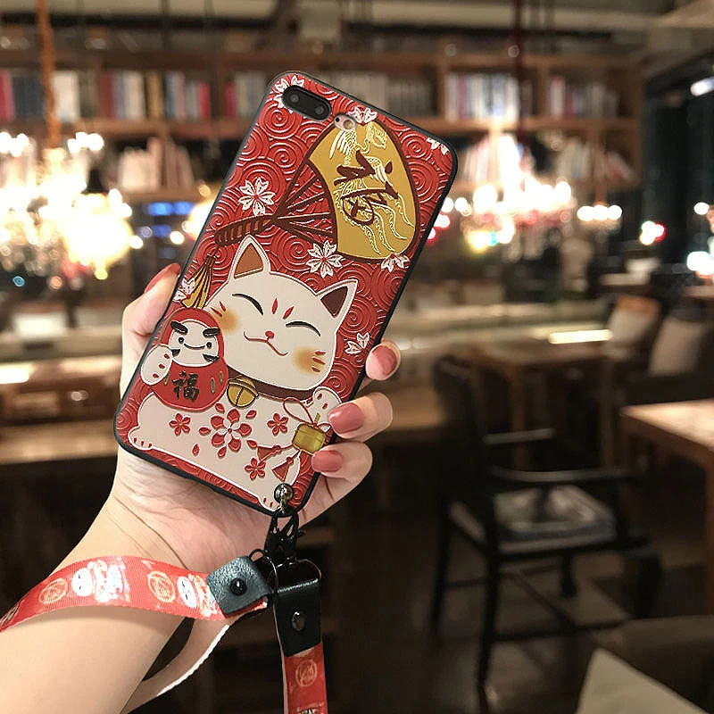 Cute Lucky Cat 3D Emboss Phone Case for Samsung S10e S8 S9 S10 S20 Ultra Plus Note 8 9 10 Plus Lanyard Soft Back Covers Capa Cute Lucky Cat 3D Emboss Phone Case for Samsung S10e S8 S9 S10 S20 Ultra Plus Note 8 9 10 Plus Lanyard Soft Back Covers Capa