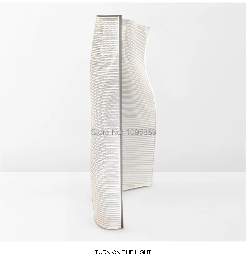 SETTEMBRE Modern Acrylic Led Floor Lamp Clear Acrylic Wave Shade Coffee Shop Restaurant Floor Light