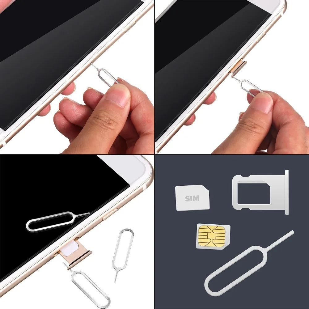 10 Pcs Sim Card Tray Removal Holder Eject Pin Key Tool Adapter For Iphone 7 plus Samsung Xiaomi The Sims 4 stainless Accessories (28)