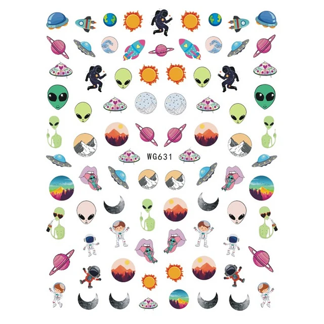 10PCS Brand Snake Sun Eagle Nail Art Sticker Color Eye of the World Nail Art Decoration Repair Decal Slider WG631