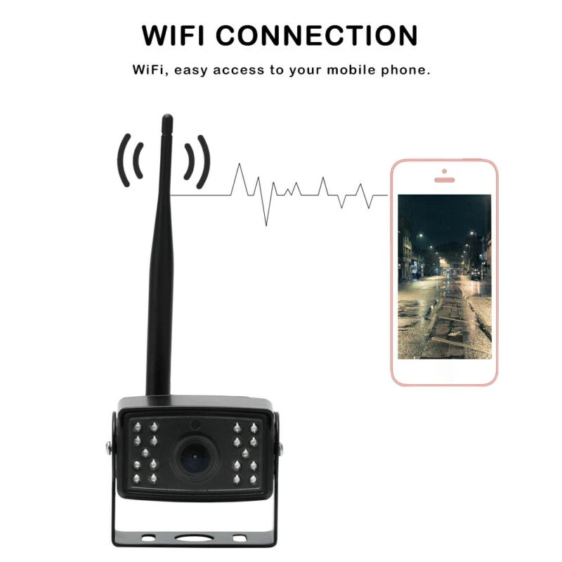  IR Night Vision Bus Truck Reverse Camera WiFi Wireless Car Rear View Cam