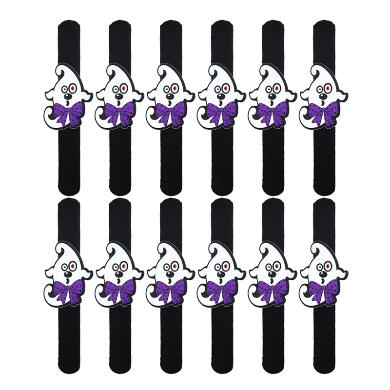 Halloween Pat Bracelet Performance Dress Up Props Ghost Circle Decoration Bracelet 12 Piece Set - Цвет: yellow black cat