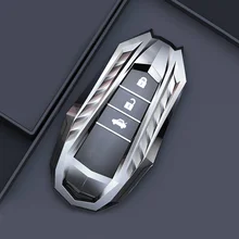De aleación de Zinc llave de coche cubierta de la caja soporte para llavero para Toyota CHR Rav4 Auris Avensis Prius Aygo Camry Corolla Land Cruiser 200 Prado