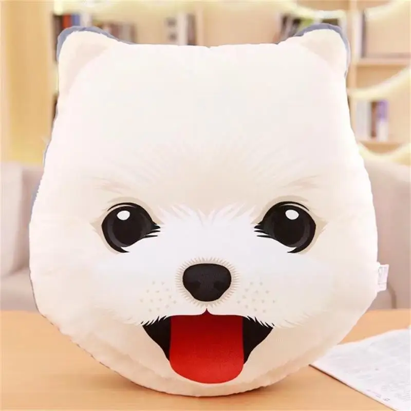 3 Creative simulation of Husky dog expression pillow 3D dog head pillow plush toy sofa stuffed animals cushion - Цвет: 3