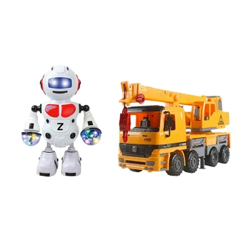 

Friction Powered Crane Truck Vehicle Toy Construction Toy & Singing and Dancing Robot Toys Xmas Gifts
