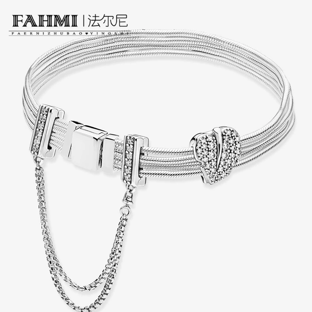 

FAHMI 100% 925 Sterling Silver 2019 Fall RSG00068 Reflexions Sparkling Leaf Bracelet Gift Set Exquisite Women's Wedding Jewelry