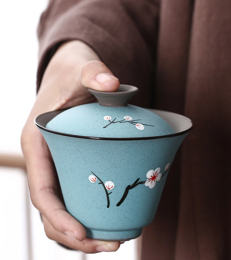 Gaiwan керамическая чайная чашка Маленькая китайская портативная чашка подарок/Офисная посуда для напитков чайные чаши чайник для чайной церемонии керамическая дорожная чайная чашка с пакетом