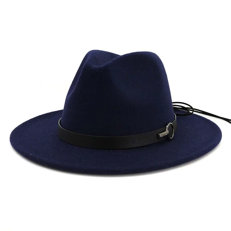 Модные шляпы с широкими полями из шерстяного войлока, джазовая фетровая шляпа, Дамская мягкая шляпа из Трилби, 14 цветов, регулируемая теплая удобная шапка, 1 шт
