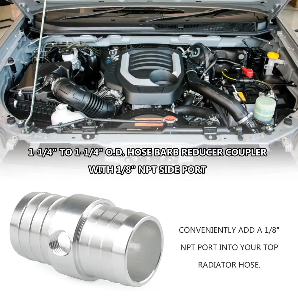 Муфта шланга из алюминиевого сплава 1-1/" шланг W/1/8" NPT паровой порт адаптер верхний радиатор LS Замена охлаждающей жидкости