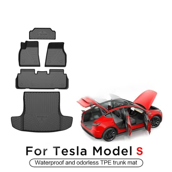 

Car Front Rear Trunk Mat Box Cushion Interior Modification Four Season Waterproof TPE Floor Mat For Tesla Model S Model 3