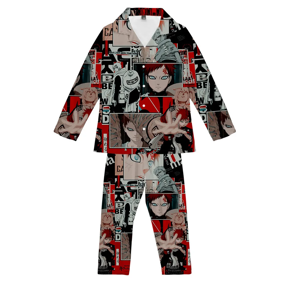 mens loungewear sets Long Sleeves Tops and Full Pants 2pcs/Set Cartoon Parent-Kids Indoor Loose Pajamas Suit Oversized silk pj set