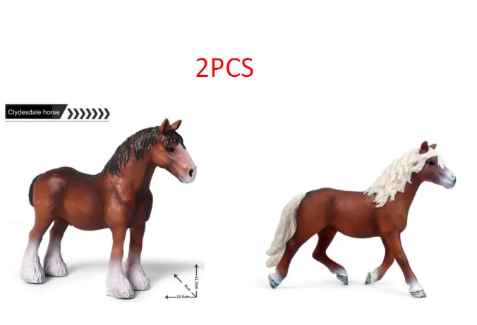 1 Набор из 2 предметов, смешанная модель, коричневая лошадка, игрушка Clydesdale и Haflinger, реалистичные ролевые игрушки, детские популярные вечерние фигурки, классный Декор - Цвет: Многоцветный
