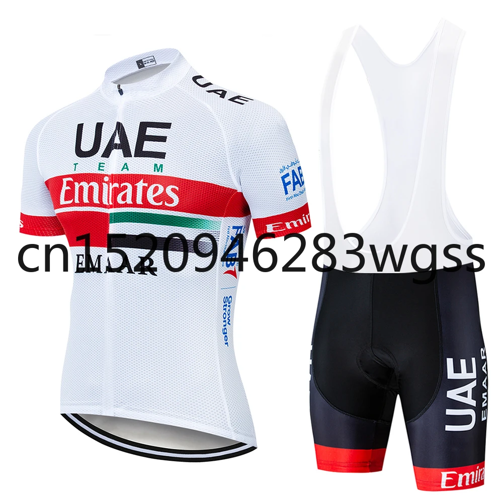 New 2020 UAE Cycling team Clothing Bike jersey 9D gel pads shorts set mens Quick Dry pro