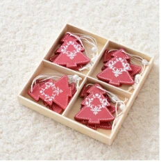 Christmas tree decoration Nordic ins wooden creative Christmas pendant Christmas day snowflake five-pointed star elk - Цвет: H