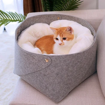 

Botique-Cat Basket Pet Dog Bed for Cat Warm Bed Dogs Houses for Cats Pets Products House for Cat Puppy Soft Comfortable House