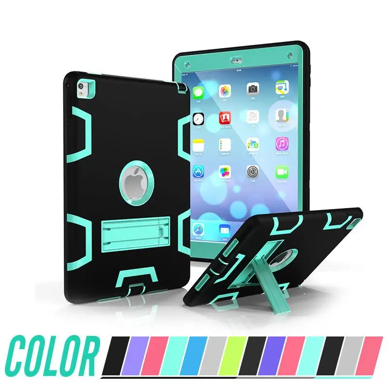

For iPad air 1 2 Non-Slip Kids Safe Hybrid Armor Shockproof Silicone Rubber Solid Case For ipad 5 6 Protection Cover Capa
