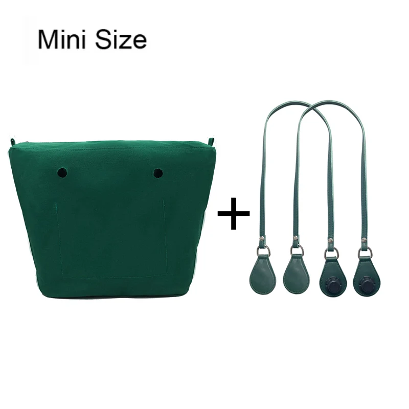 1set Canvas Lining Insert Inner Pocket with 85cm Obag Long Handles Microfiber Leather Handles for Classic Mini O Bag Accessoires 