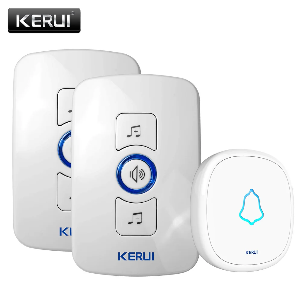 Водонепроницаемый KERUI32 песни сенсорная кнопка Добро пожаловать дверной звонок умный дом сигнализация умный беспроводной дверной звонок для домашней сигнализации безопасности - Цвет: 2receiver 1doorbell