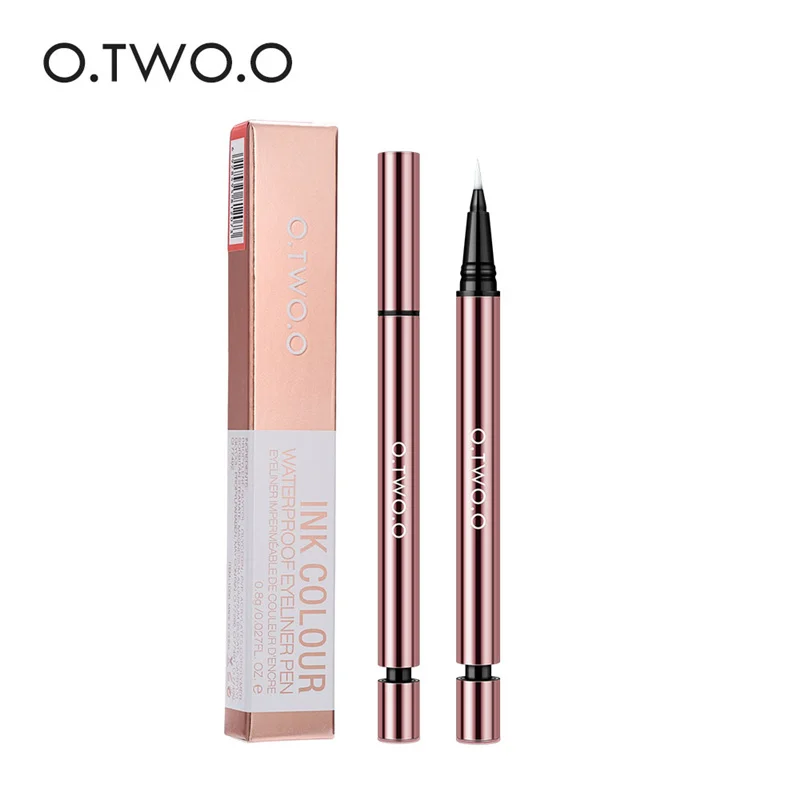 2020 New O.TWO.O Ink Color Waterproof Eyeliner Liquid Pen Long Lasting Rose Gold Design Black Brown Eye Liner Pen Makeup