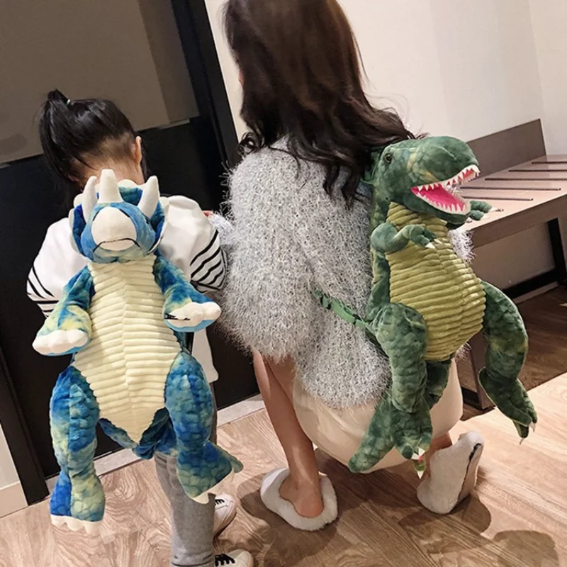 

Creative 3D Dinosaur Backpack Cute Animal Cartoon Plush Fashion Parent-child Backpack Dinosaurs Bag for Children Gifts