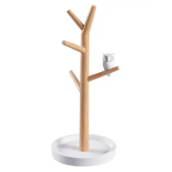 

Resin Owl Tree Stand Jewelry Display Rack Necklace Earring Storage Show Holder
