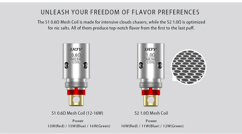 3 шт./упак.) оригинальные электронные сигареты iJOY замена катушки 0.6ohm/1.0ohm сетки катушки для Сатурн для электронной сигареты испаритель