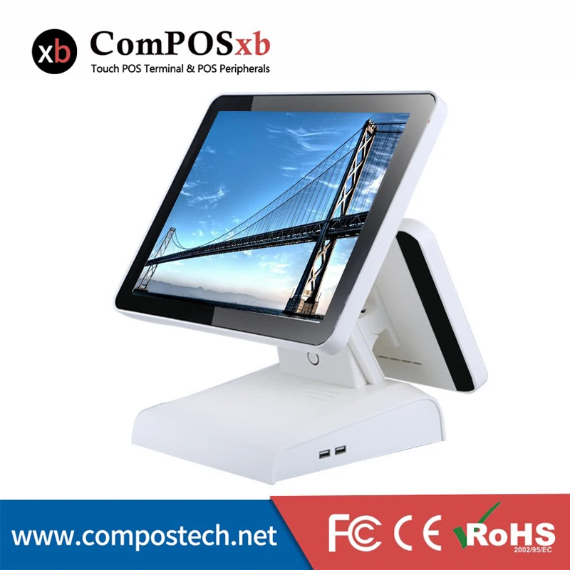 

POS terminal clear payment details15 inch capacitive touch dual screen POS machine for gaming room