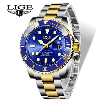 

LIGE Top Brand Luxury Men Watch Relogio Masculino 2020 Fashion Men 30M Waterproof Date Stainless steel Sports Quartz Wrist Watch