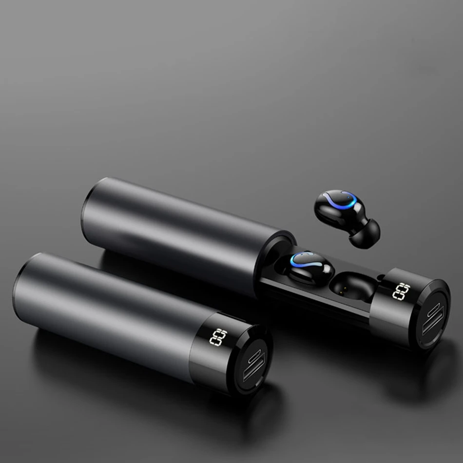 Silver Sport Headset TWS настоящие беспроводные наушники HiFi Bluetooth наушники 6D шумоподавление Музыкальная гарнитура с светодиодный дисплей Беспроводная bluetooth-гарнитура - Цвет: Silver Sport Headset