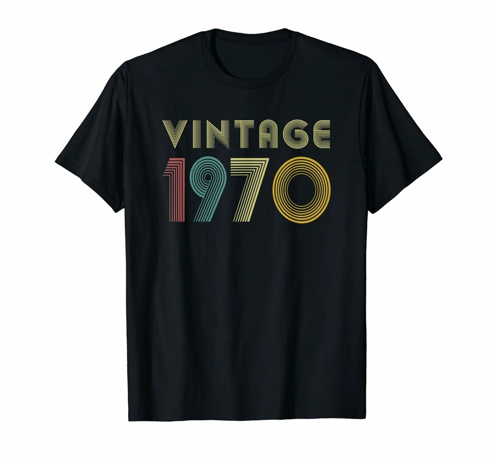 

49Th Birthday Gift Idea Vintage 1970 T-Shirt Distressed Free Shipping Funny Tops Tee Shirt