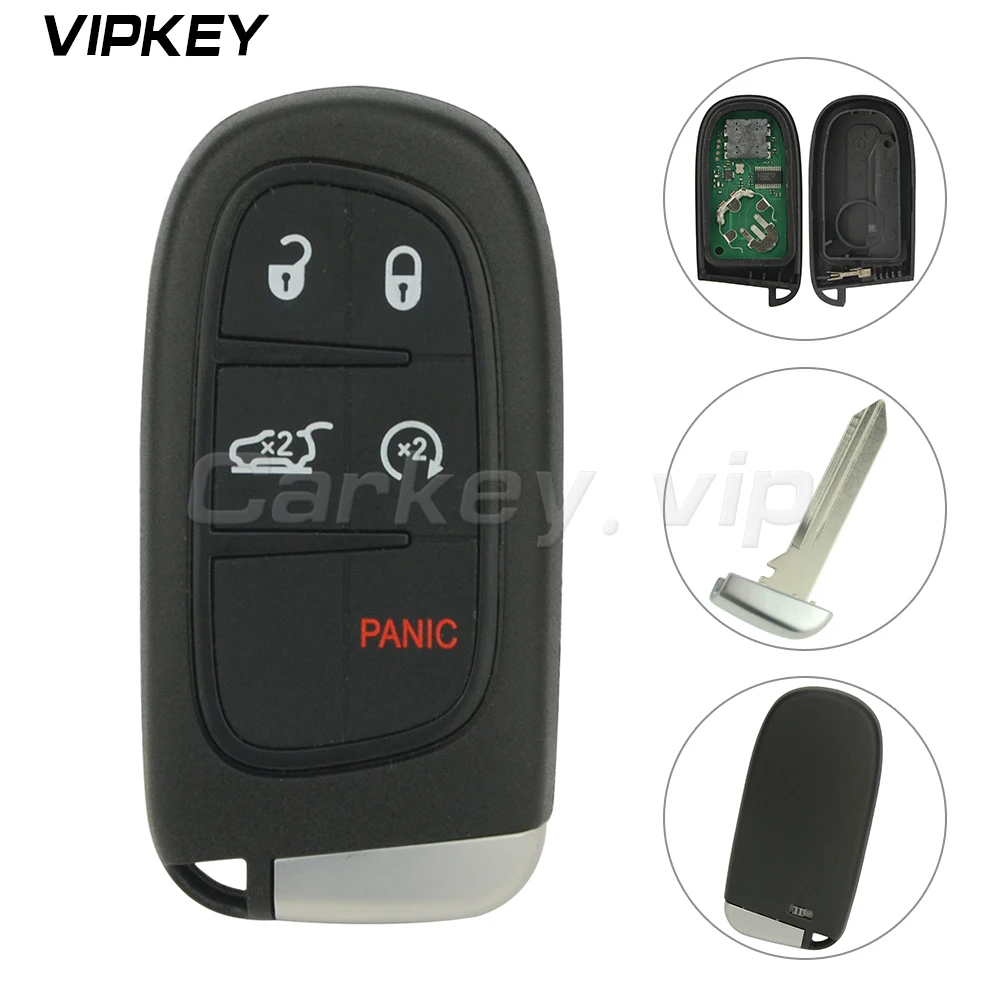 Remotekey Smart Keyless Key For Dodge Chrysler Jeep Cherokee 2014 2015 2016 2017 5 Button 434MHz GQ4-54T Car Remote Key