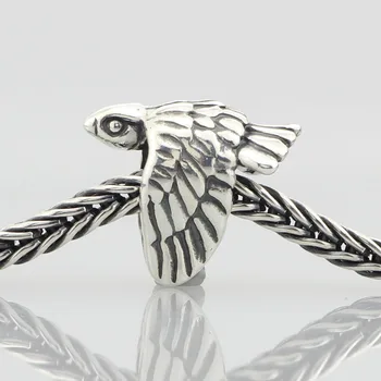 

Eagle bird Genuine 925 Sterling Silver Animal Falcon Charm Bead Fits European Brand 3.0mm Bracelet Jewelry