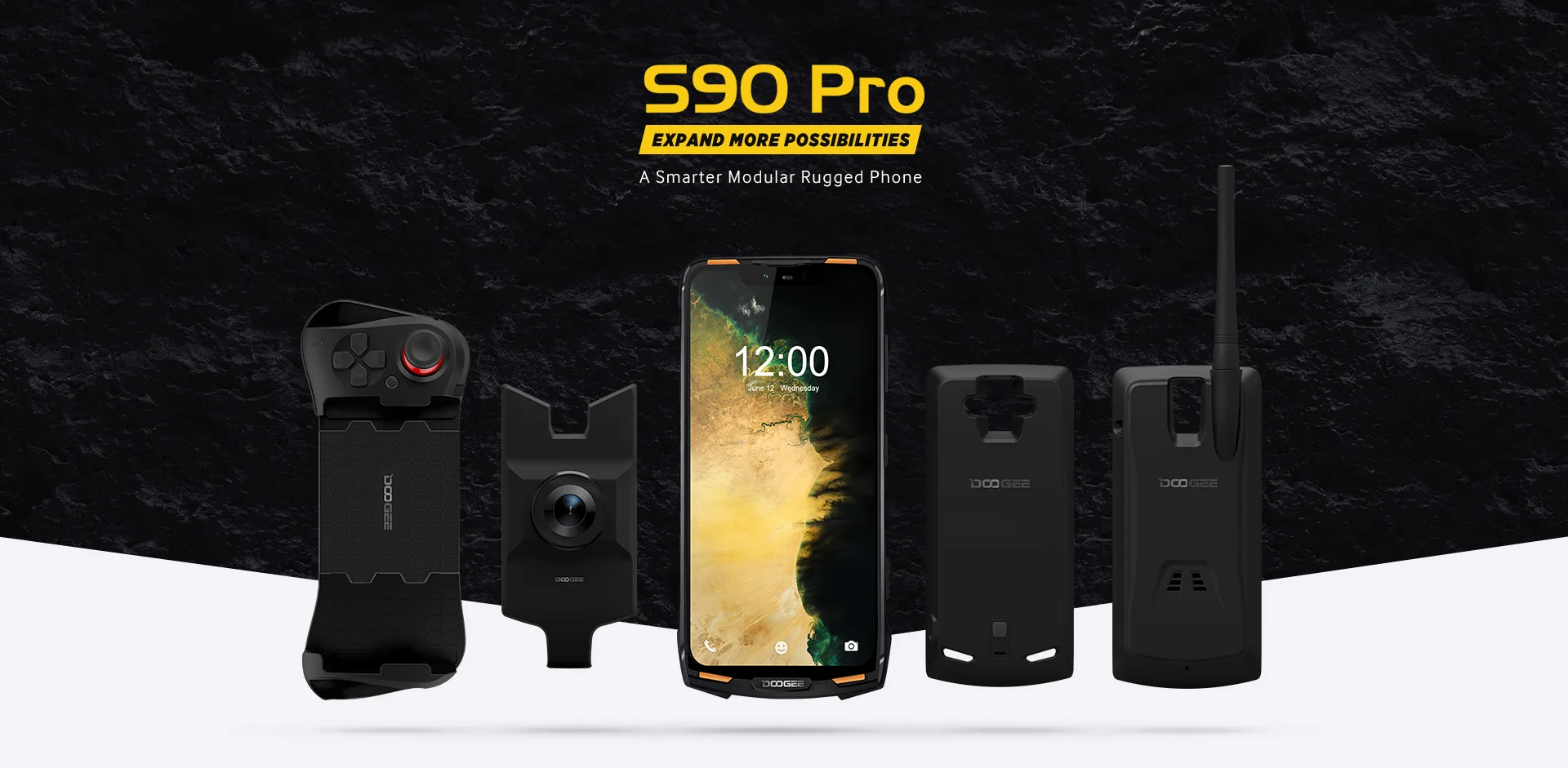 DOOGEE S90 Pro Android 9.0 IP68/IP69K Smartphone 6.18'' FHD+ Display Helio P70 Octa Core 6GB 128GB 16MP Cam Rugged Mobile phone