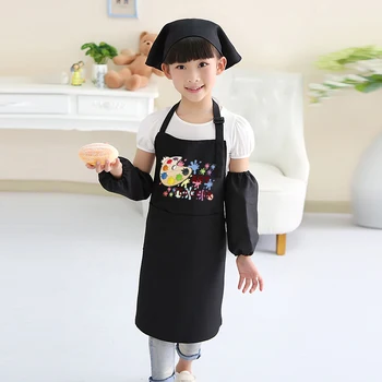 

Logo Print Children's Apron Painting Clothes Kid Baking Handmade Class Kindergarten Baby Eating Apron