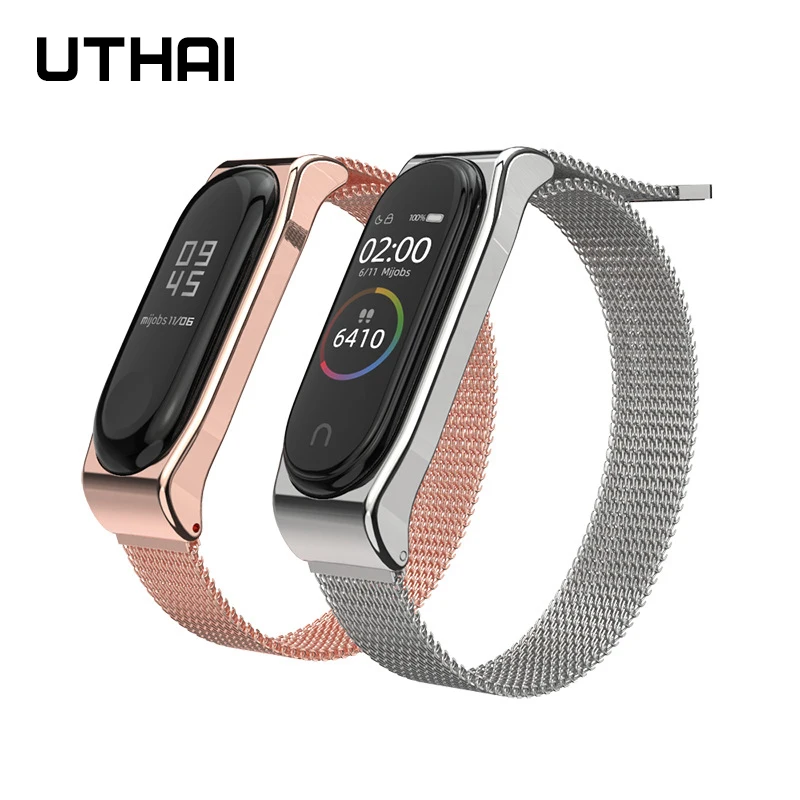 UTHAI P45 Mi Band 4 ремешок на запястье Магнитная металлическая нержавеющая сталь для