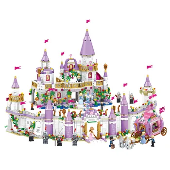 

731PCS Gril lepinblock Friends Princess Windsor's Castle Cinderella Princess Royal Carriage Model Building Blocks Kit Toys Gift