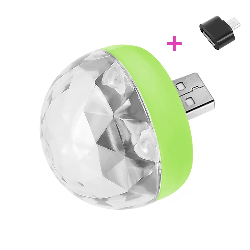 Мини-диско-Освещение USB, светодиодный, портативный, вечерние, яркие, хрустальные, магический шар, сценическая лампа, домашние, вечерние, караоке, Декор, вечерние принадлежности - Цвет: Android green light
