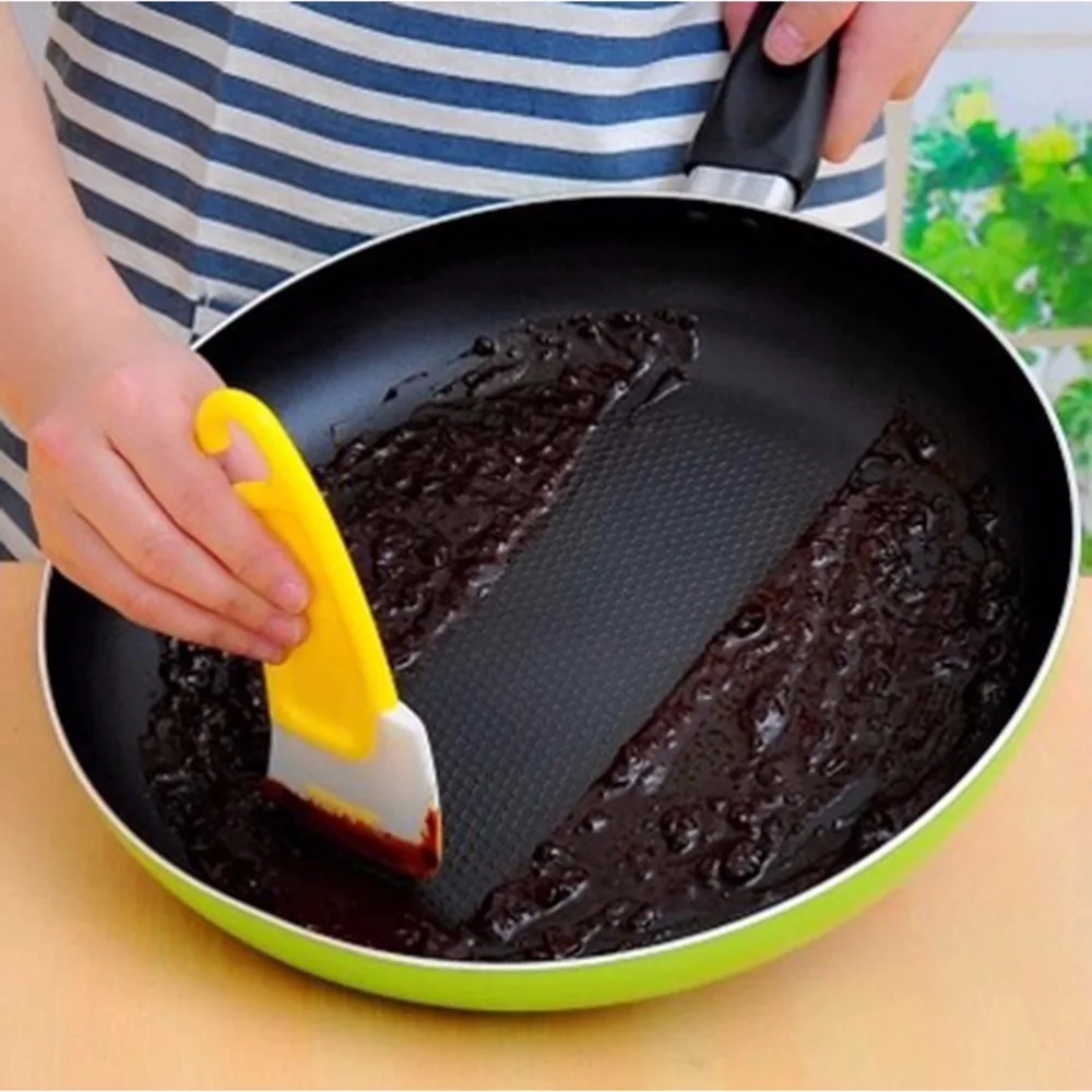  1Pc Pan Cleaning Scraper Silicone Kitchen Spatula Cake Baking Tool 6.02*2.36*0.31