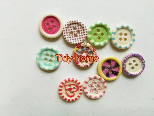 100 шт 15 мм кнопки микс деревянных кнопок аксессуары для рукоделия декоративные пуговицы для лоскутного скрапбукинга рукоделие