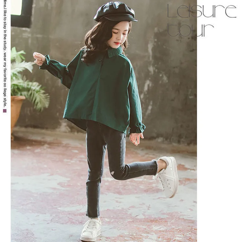 

Spring Baby Clothes Fall Fashion Baby Girl Shirt Jacket Cotton Child Shirt Thick Loose Outfit Oversized 3-12Y