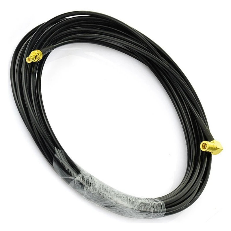 RF Pigtail Standard 50 Ohm SMB Jack Male to Right Angle Plug Female on 5m(16.40ft) RG174 Coaxial Cable for GPS WiFi Routers |