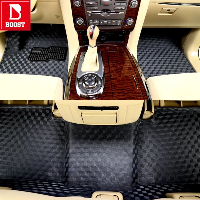 Boost автомобильные коврики для Toyota Land cruiser Fj100 Lc200 Fj75 Fj80 Hdj100 водонепроницаемые автомобильные накладки для ног - Название цвета: Black