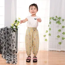 Стиль, летние детские противомоскитные штаны в Корейском стиле, штаны-фонарики для девочек, креативные Детские воздухопроницаемые штаны