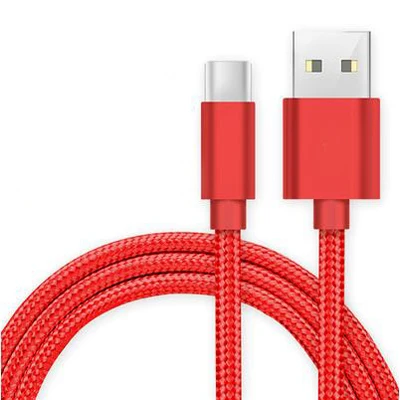 USB Type C Cable Nylon Braided Cord Fast Charging Charge and Data Sync Cable For Samsung S9 S8 Plus Huawei P30 Pro Type-C Wire - Цвет: Red