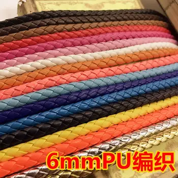 

1M IY 6MM PU cat collar ring bell child dog collar small pet leather cord