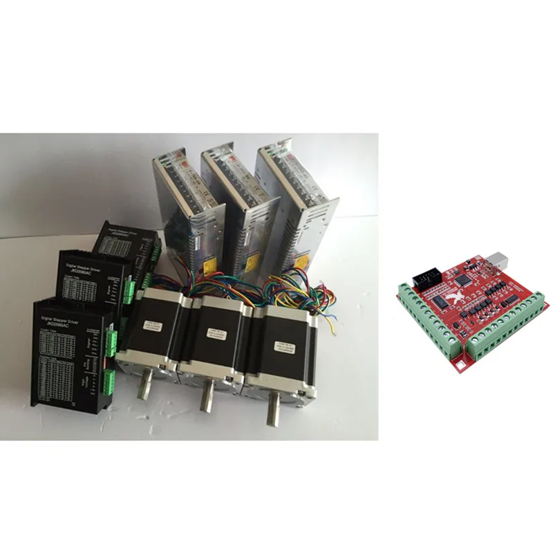 

CNC Router 3 4 Axis kit 3A 3N.M Nema 23 425 Oz-in Stepper motor + TB6600 driver + 350W Power Supply + MACH3 Controller card