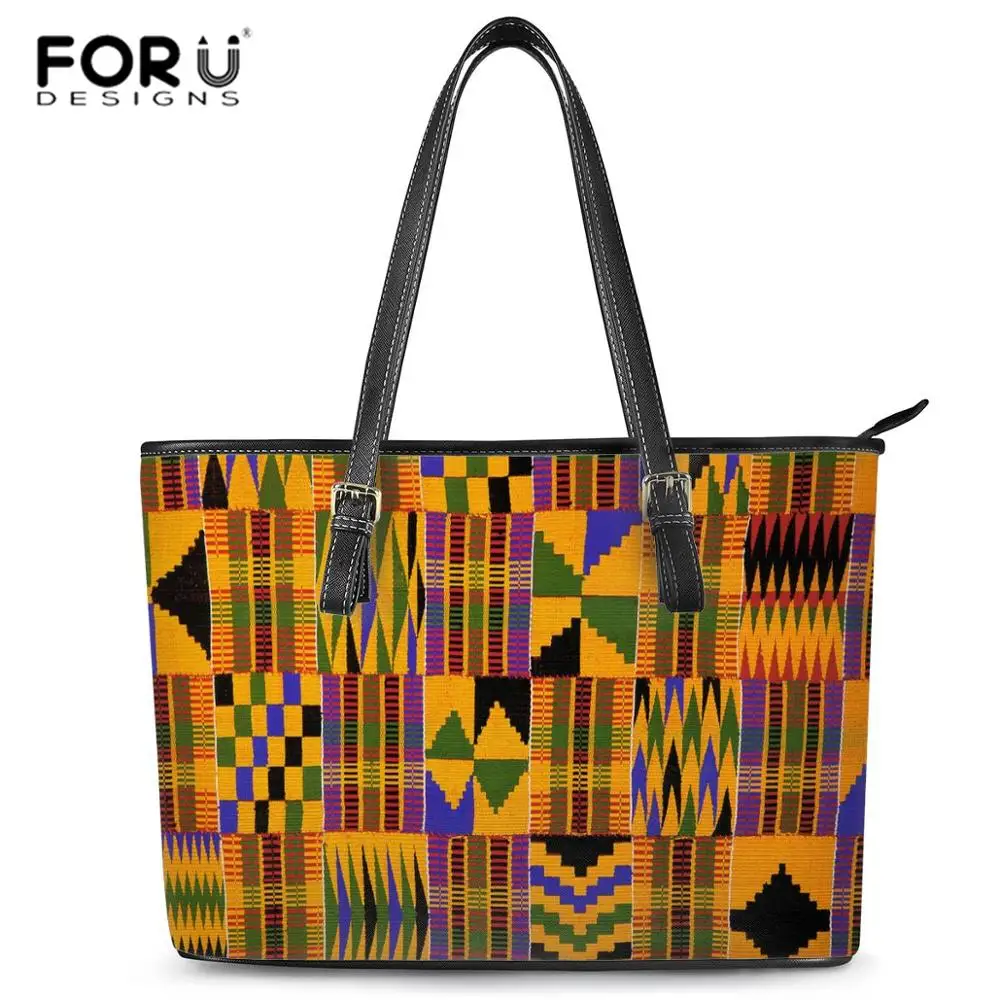FORUDESIGNS/кожаные женские сумки, женская сумка на плечо, дизайнерская роскошная женская сумка, Большая вместительная африканская ручная сумка для женщин