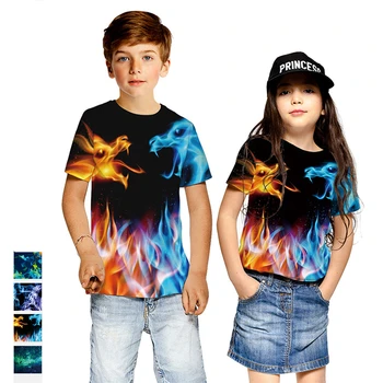 

Children Hip Hop Style Raper T Shirt Summer Short Sleeve 3D Print Funny Tees Cool Teenage Boys Girls T Shirts Tops Clothes 13 14