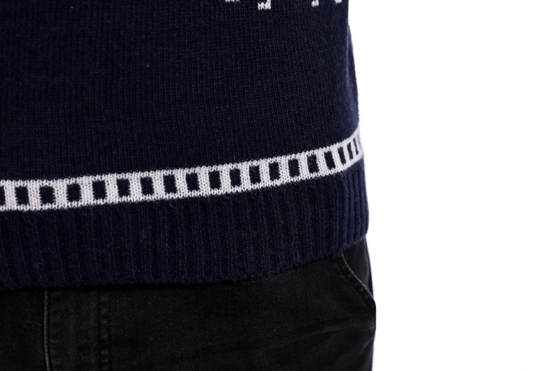 Модный Рождественский свитер с принтом лося, Мужской винтажный вязаный пуловер с круглым вырезом и длинным рукавом, Мужской Повседневный свитер в полоску